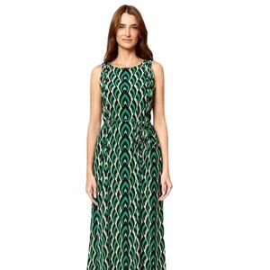 Totem Graphic Print Green Navy Maxi Dress - Size 4